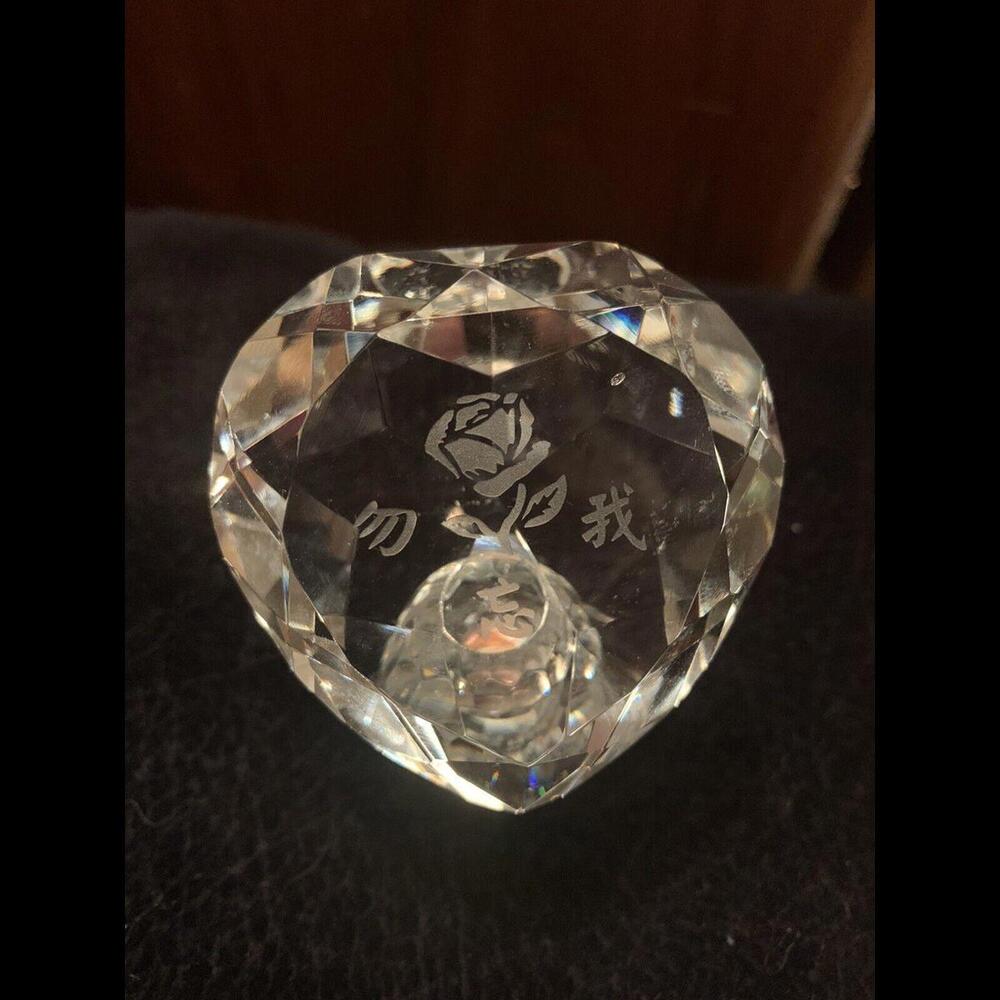 🌼Crystal Valentine’s Day Heart Trinket Decor Decorative With Rose